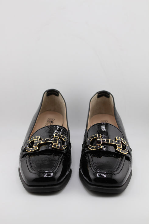 DFC Relax Patent Leather Block Heel Loafers